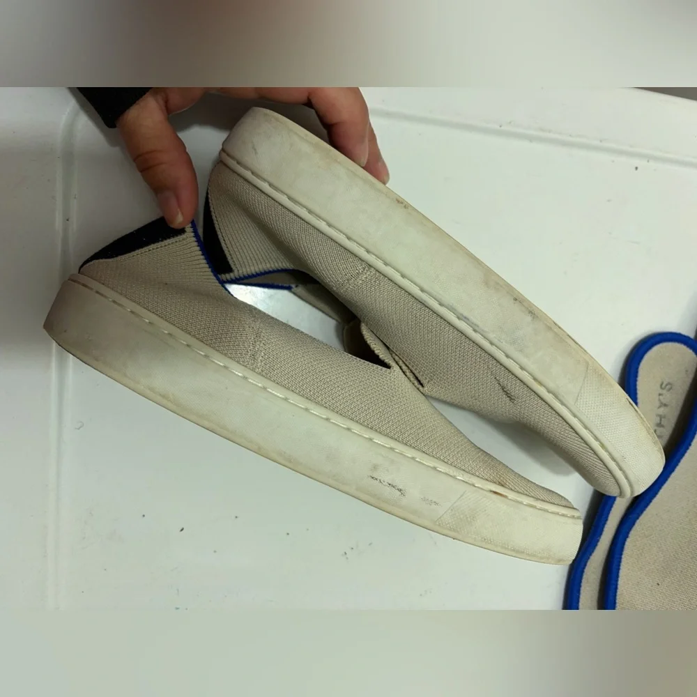 Rothy's light gray Slip-On Loafers with Blue Accent - Picture 7 of 9